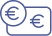 Euroaren sinboloa agertzen den ikonoa. Cyberzaintzaren gardentasun ekonomiko-finantzarioa irudikatzen du.